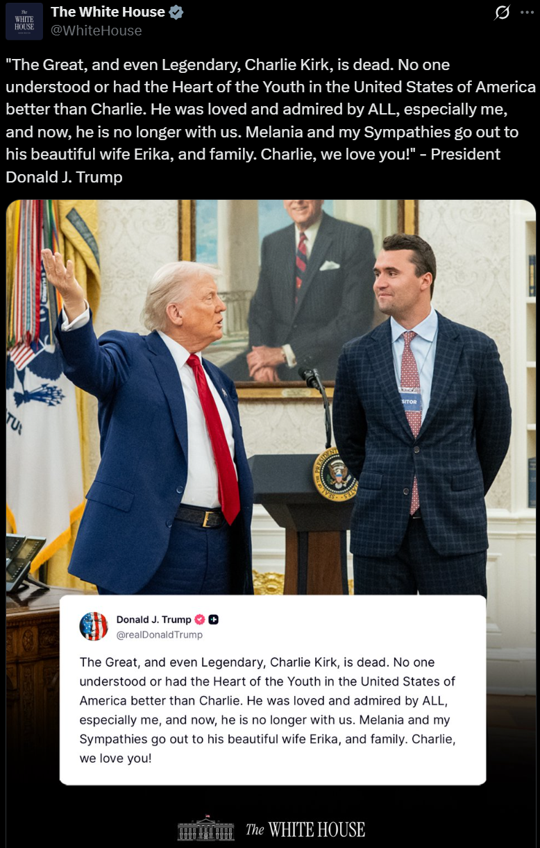 피플] 트럼프 대통령, 암살당한 찰리 커크에 “진리와 자유의 순교자” 칭송 < 뉴스/선교 < 기사본문 - 메가포네